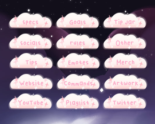 Pink Cotton Candy Clouds – Stream Panels