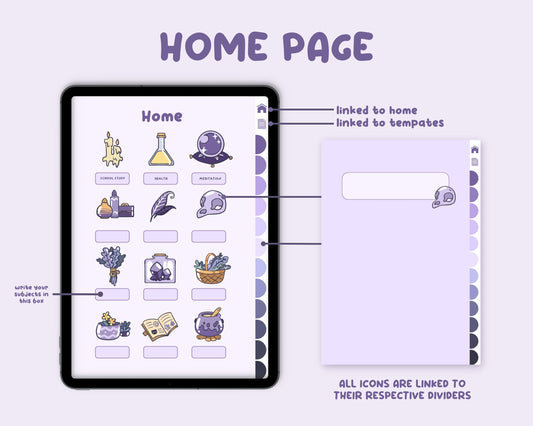Witch Cat Digital Planner: Hyperlinked Planner for GoodNotes