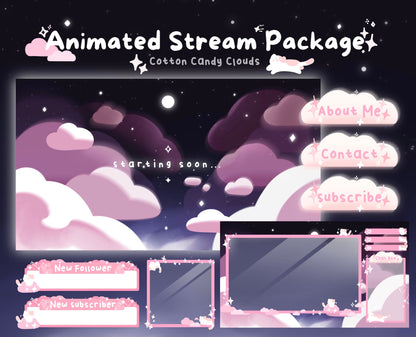Pink Cotton Candy Clouds –  Stream Pack