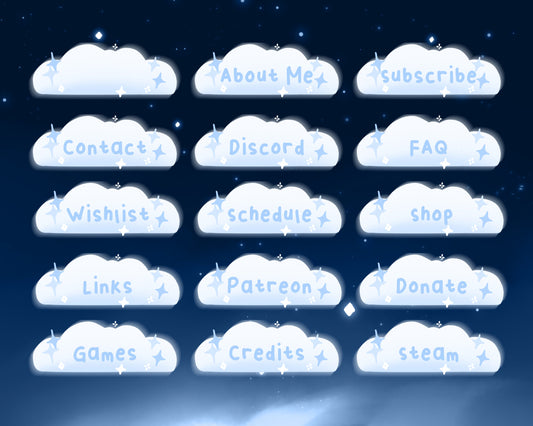 Blue Cotton Candy Clouds –  Stream Panels