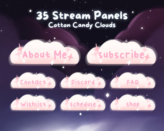 Pink Cotton Candy Clouds –  Stream Panels