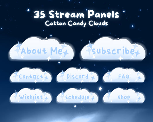 Blue Cotton Candy Clouds –  Stream Panels
