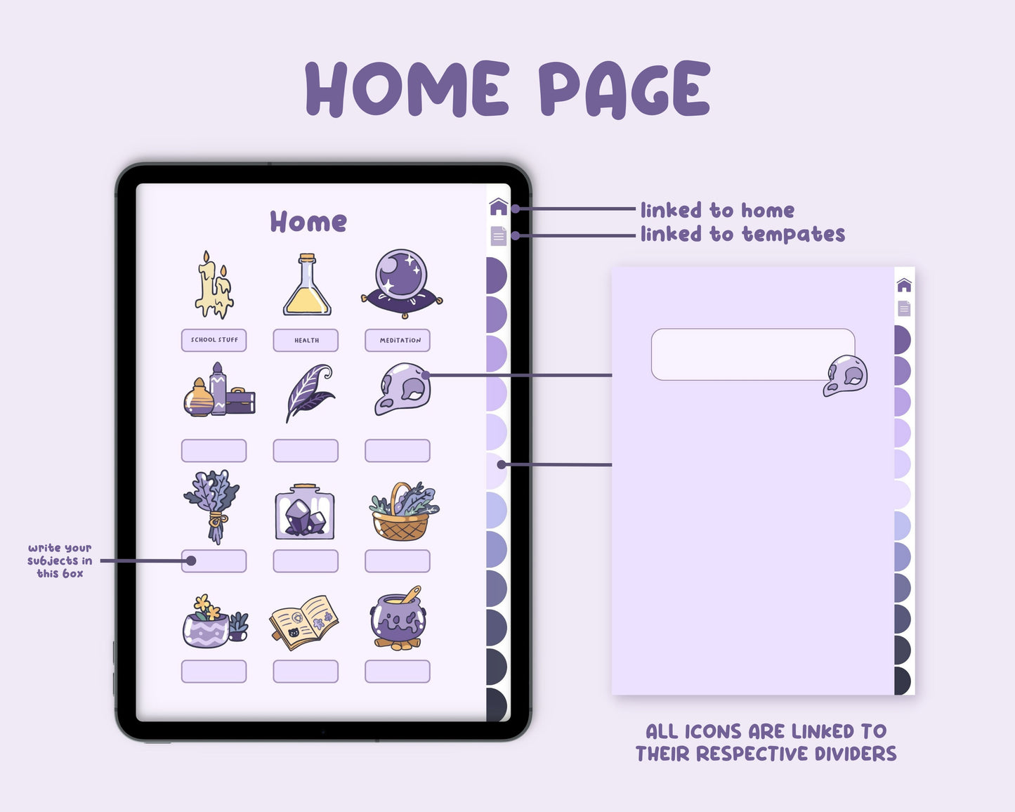 Witch Cat Digital Planner: Hyperlinked Planner for GoodNotes