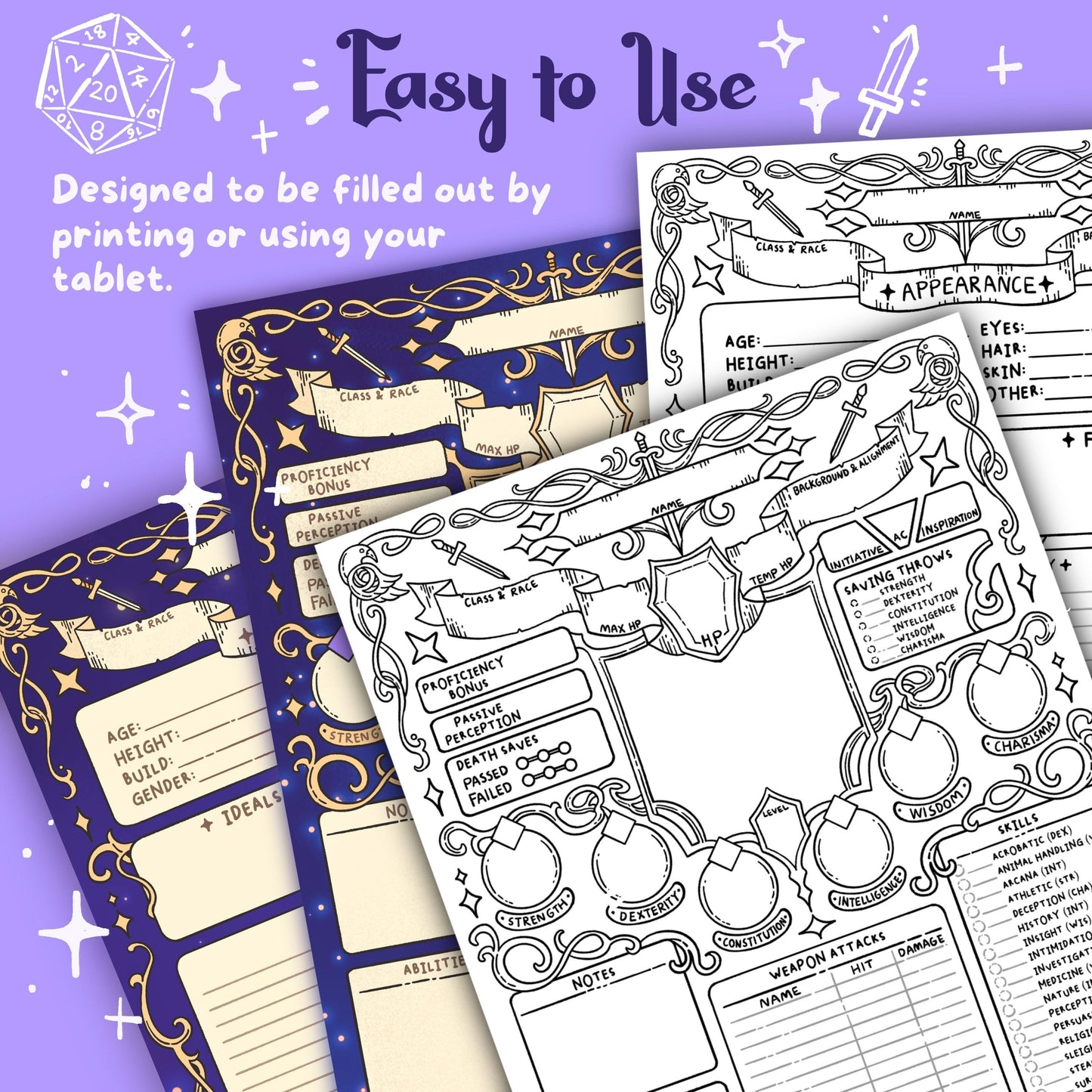 Dreambound – DnD 5e Character Sheets PDF
