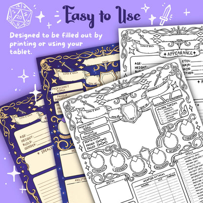 Dreambound – DnD 5e Character Sheets PDF