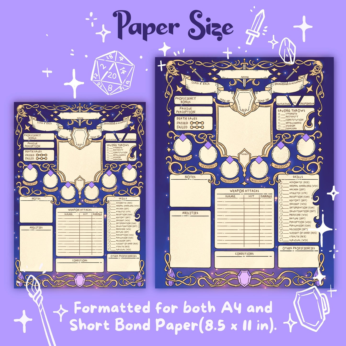 Dreambound – DnD 5e Character Sheets PDF