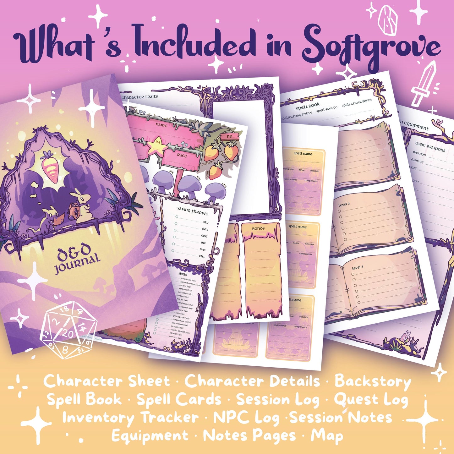 Softgrove – DnD 5e Character Journal PDF