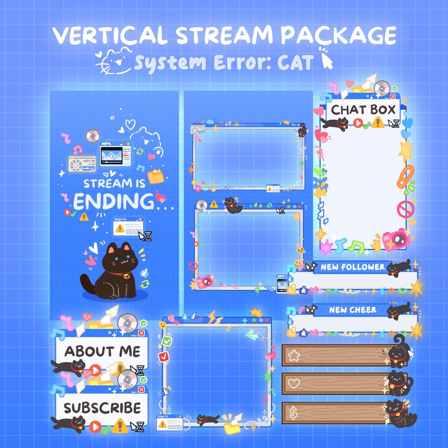 System Error Cat – Tiktok Stream Pack