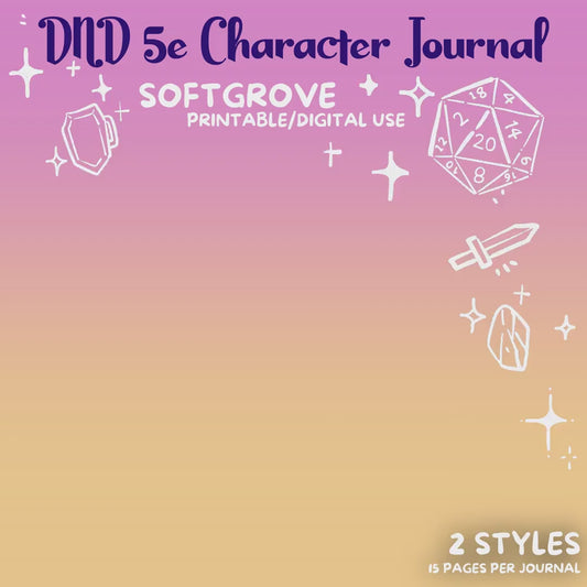 Softgrove – DnD 5e Character Journal PDF